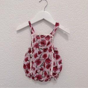 For Love And Lemons Baby Floral Organic Cotton Onepiece Romper 0-3M